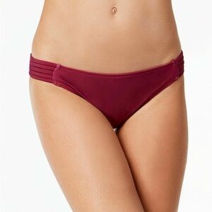 California Waves Wine Hypnotic Optic Strappy Hipster Bikini Bottoms. Size S